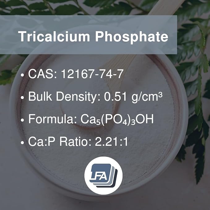 Firmaoil - 1 kg (2.2 lb) Tricalcium Phosphate Powder - Oil-Absorbing Excipient for Tablet Press Machine Pill &amp Capsule Filler Mix - Food Safe Natural DIY Toothpaste Dental Ingredient