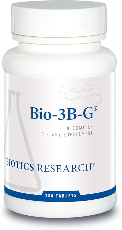 Biotics Research Bio-3B-G Vitamin B Complex Vitamin B Complex Supplement for Stress Energy and Adrenal Health Gluten Free Supplement 180 Tablets