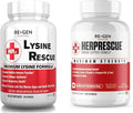 Re+Gen Nutrition Outbreak Support Supplement Cold Sore &amp Lysine Rescue Immune Health Capsules Natural Support for Adults Zinc Vitamin C L-lysine Amino Acid Lips &amp Skin Health 120 &amp 9