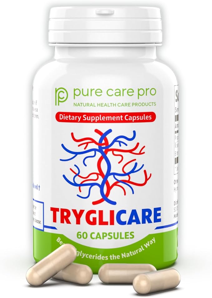 Tryglicare All-Natural Triglyceride Lowering Supplements for Maintaining Healthy Triglycerides Levels as a Daily Supplement Vegan &amp Gluten Free* (60 Capsules)
