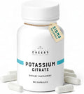 Cheers Potassium Citrate Supplement | 316mg Per Capsule | 20% Daily Value | Supports Muscle Nerve &amp Heart Function | High Absorption Electrolyte | 90 Vegan Capsules