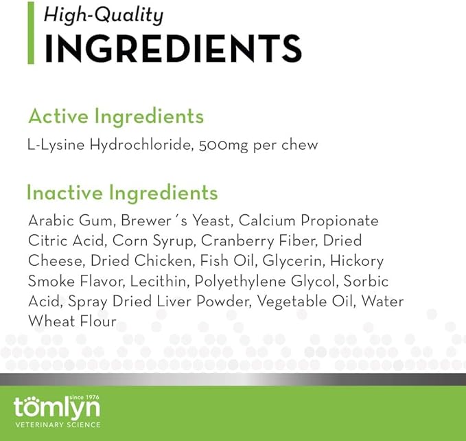 Tomyln Immune Support L-Lysine Nutritional Supplement 2.65oz Each (3 Pack)
