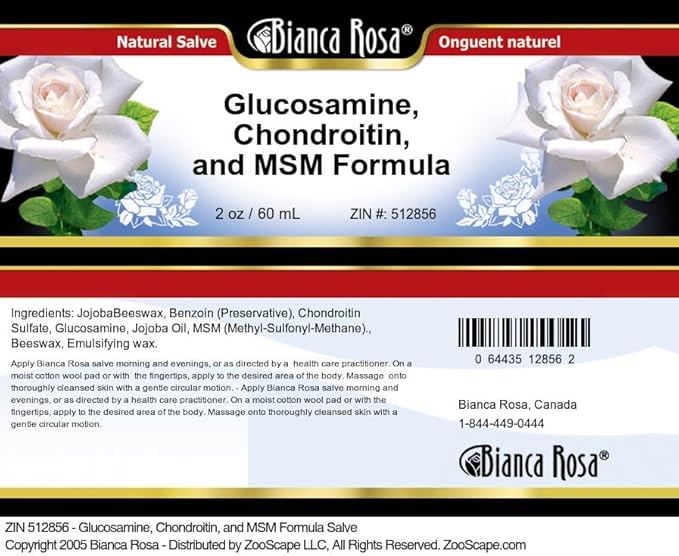 Bianca Rosa Glucosamine Chondroitin and MSM Formula Salve (2 oz ZIN: 512856) - 2 Pack