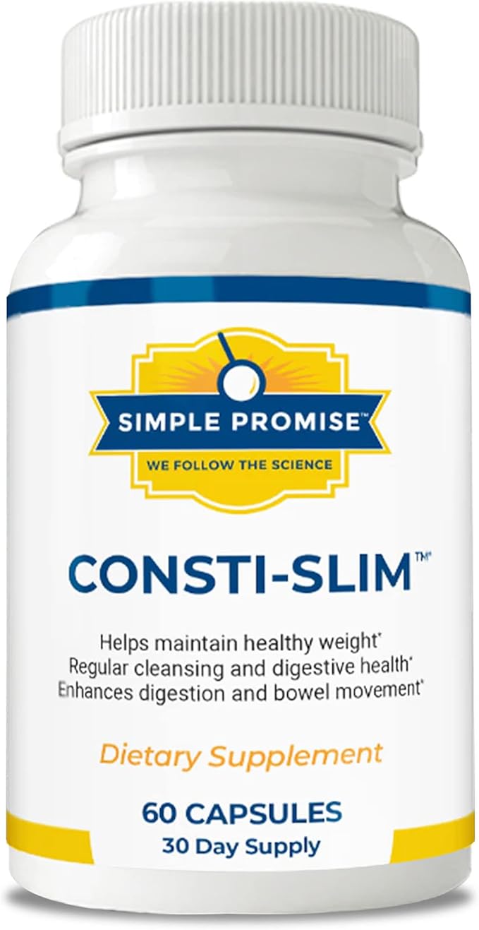 Simple Promise - Consti-Slim - Natural Digestive Health and Wellness Support – Promotes Healthy Enzyme Activity 60 Capsules