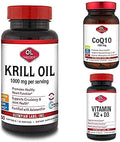 Olympian Labs - Heart Health Bundle - 1000mg Krill Oil 150mg CoQ10 K2 D3