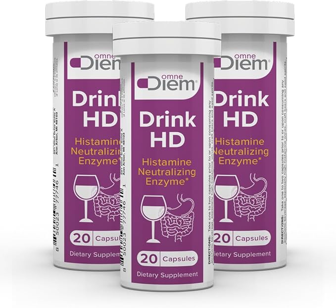 Omne Diem DrinkHD – DAO Enzyme with Diamine Oxidase (60 Count) - 3 Pack of 20 Count