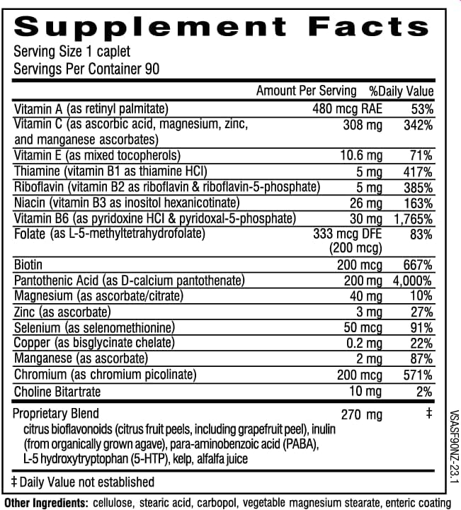 Dr. Wilson's Super Adrenal Stress Formula sustained Release nutrients for Daily Support 90 caplets