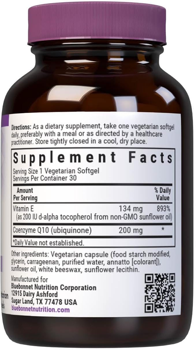 Bluebonnet CoQ-10 Vegetarian Softgels 200 mg 60 Count