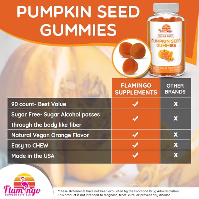 Pumpkin Seed Oil Gummies Sugar-Free Naturally Flavored- Pumpkin Seed Oil for Hair Growth Bladder Urinary Tract Support Young Skin Supplement - Vegan Halal Pumpkin Seed Extract- 90 Count