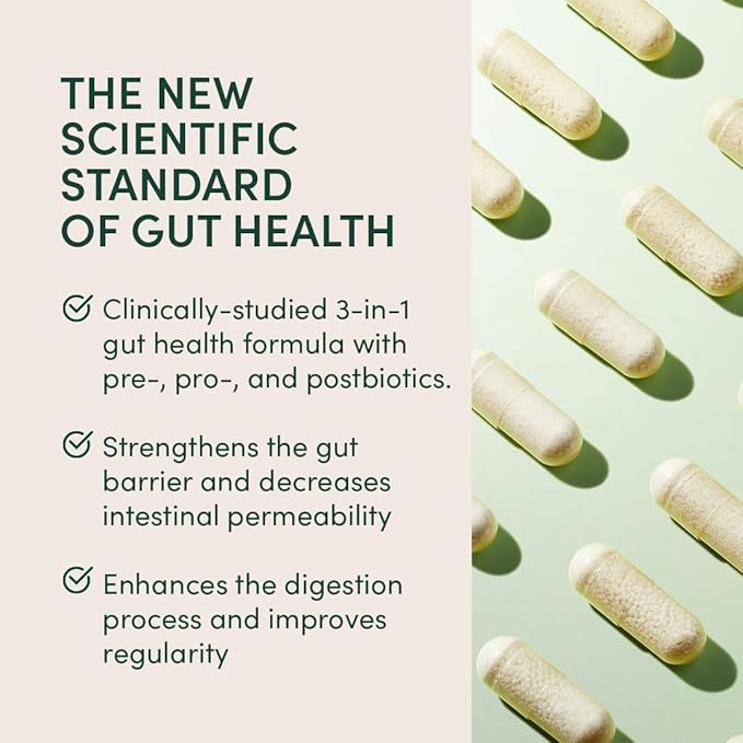 Beekeeper's Naturals Complete Gut Health 3-in-1 Prebiotic Postbiotic Probiotics for Digestive Health &amp Bloating Relief for Women &amp Men Propolis Powered Gluten-Free Vegan Capsules 28ct