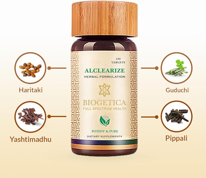 Biogetica Alclearize Tablets 100% Natural Vegan Promote Immunity Healthy Skin Non-GMO Ayurvedic 120 Tablet