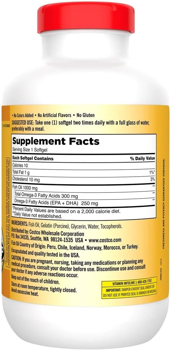Signature Fish Oil 1000 mg. 1000 mg of Fish Oil | 250 mg of EPA + DHA Omega-3 per Serving - 400 Softgels
