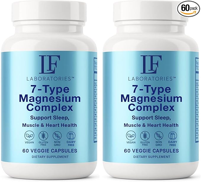 7-Type Magnesium Complex with Vitamin B6 High Absorption Vegan Non-GMO Gluten-Free Supplement – Supports Muscle Relaxation Bone Strength &amp Energy Men &amp Women – 60 Capsules (2)
