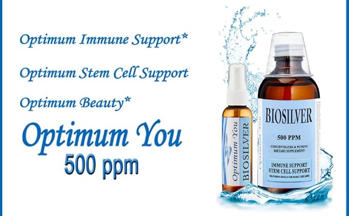 BIOSILVER | Colloidal Silver Liquid | 500 ppm Extra Strength 8 oz with Spray Bottle | Immune &amp Stem Cell Support | Wound Care &amp Superior Healing