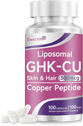 GHK-Cu Copper Peptide Supplement 300 mcg per Serving Liposomal Formula 100 Vegan Capsules – Beauty Support Matrix with Biotin Phytoceramides &amp Herbal Blend