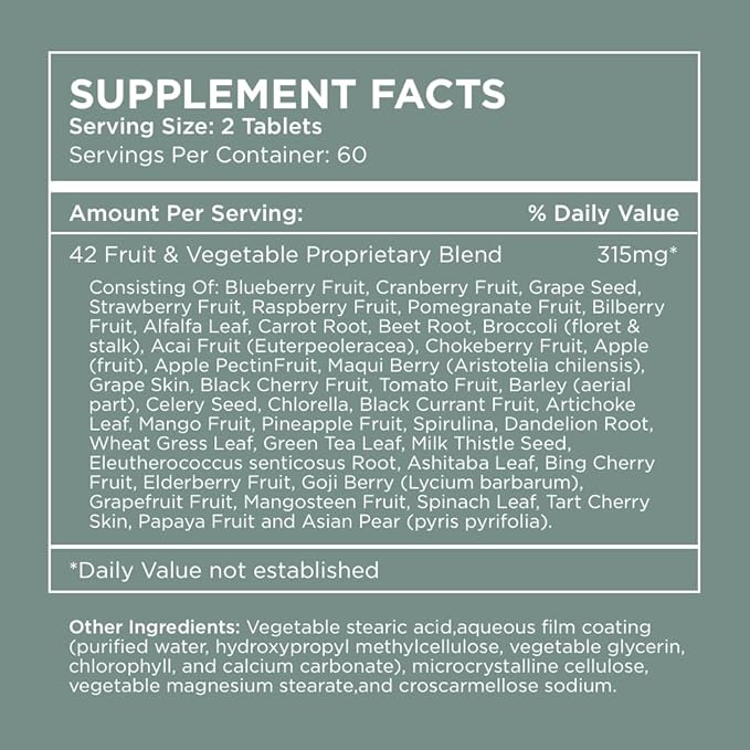 Pure for Men Multivitamin Supplement | Energy Mood Support Strong Bones Antioxidants Minerals | Vitamins A B C D Magnesium Calcium | 42 Fruit &amp Vegetable Proprietary Blend | 120 Vegan Tab
