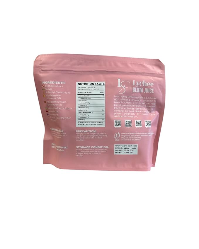 Luxe Beauty Lychee Gluta Juice 21g x 8 Sachets