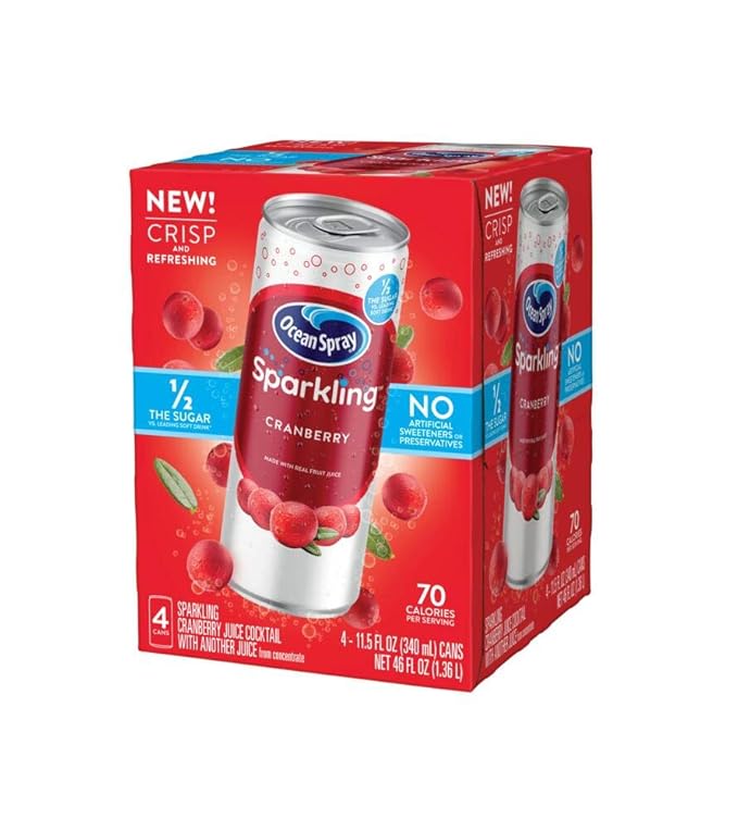 Ocean Spray® Sparkling Cranberry Juice Drink 11.5 Fl Oz Cans 4 Count (Pack of 6)