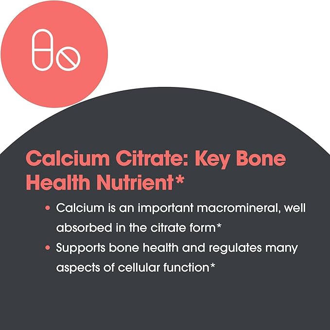 Allergy Research Group Calcium Citrate - Delivers 150 mg Calcium - Well-Absorbed Mineral for Bone &amp Cellular Function - 180 Servings - 180 Capsules
