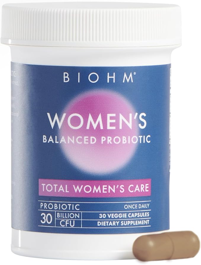 BIOHM Probiotics for Women 30 Billion CFU 9 Strains (30 Count) Helps Support Total Gut Health Digestive &amp Immune System Vaginal Probiotic for Urinary Tract &amp Vaginal Health 30 Day Supply