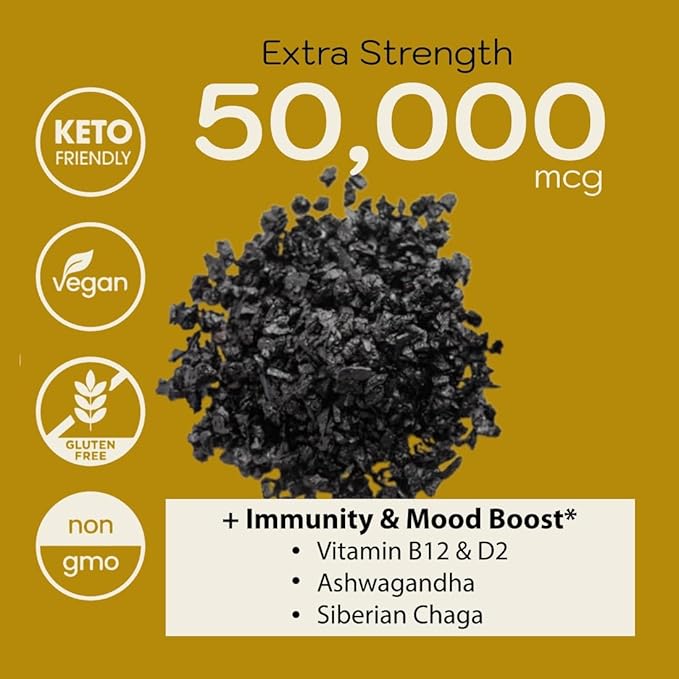 Shilajit Gummies for Men Women Pure Himalayian Extra Strenght 50000 Resin for Metabolism Support Ashwagandha Siberian Chaga | 2 Months Supply Vegan Keto Friendly Cherry 60 Gummies