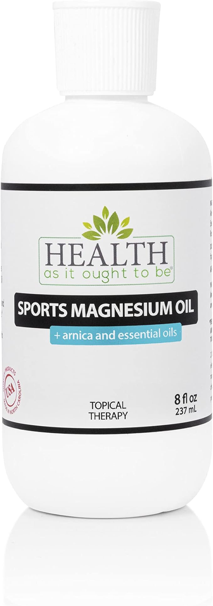 Health As It Ought To Be Sports Magnesium Oil + Arnica and Essential Oils Supplement | Physician Formulated for Athletes and Active Adults Natural Muscle Rub and Workout Recovery | 8 Ounce
