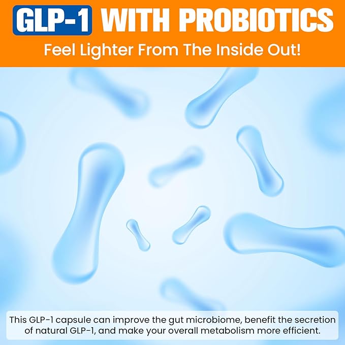 GLP-1 Supplement for Women 3X Targeted Formula Gentle on the Stomach GLP-1 with Akkermansia Probiotic Berberine HCI &amp Chicory Inulin Natural GLP1 for Digestion &amp Gut Health - Vegan 60 Ca