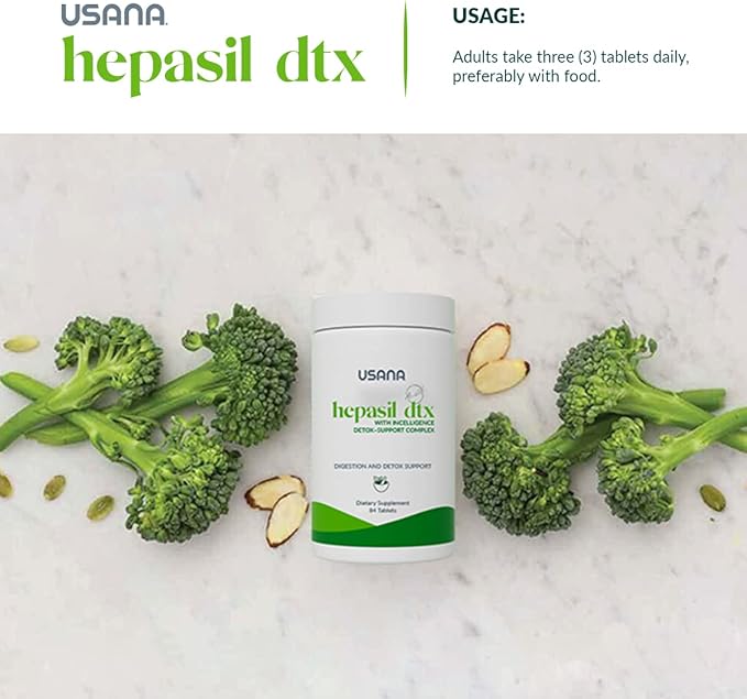 USANA - Hepasil DTX with InCelligence - Support Complex for Comprehensive Health Protection Wellness &amp Vitality - 84 Tablets (28-Day Supply)