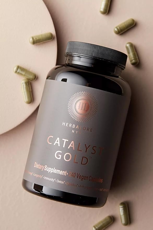 Natural Catalyst Gold Superfood Supplement | for Immunity Digestion Hair Skin and Nails (240 Capsules)