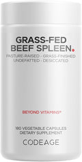 Codeage Grass Fed Beef Spleen Supplement - 2-Month Supply - Freeze Dried Non-Defatted Desiccated Bovine Pills Glandulars Meat – Pasture Raised Beef Vitamins for Spleen -180 Capsules