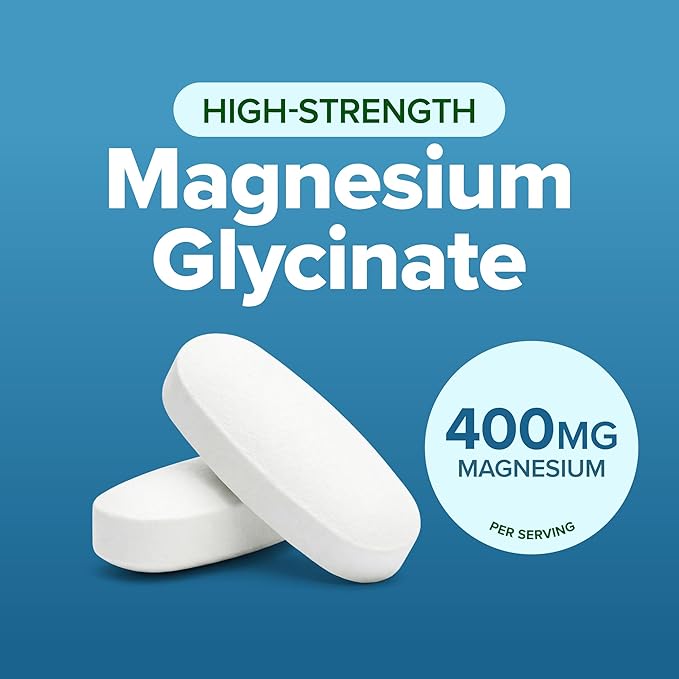 Magnesium Glycinate 400mg | 4+ Month Supply | Sleep Relaxation &amp Muscle Support | High Absorption Chelated Magnesium Supplement for Women &amp Men | Gentle on Digestion | Vegan | 270 Tablets