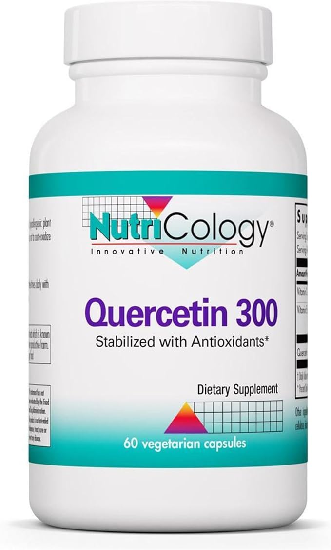 NutriCology Quercetin 300 - Supports Mast Cell and Histamine Response - Includes Vitamin C - Delivers 300 mg Quercetin Per Capsule - Vegetarian &amp Hypoallergenic - 30 Servings - 60 Capsules