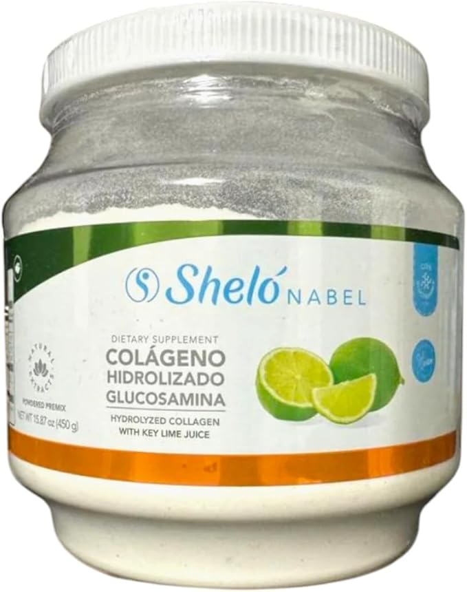 Shelo Nabel Hydrolyzed Collagen with Glucosamine and Key Lime Juice Dietary Supplement 15.87 oz (450g)