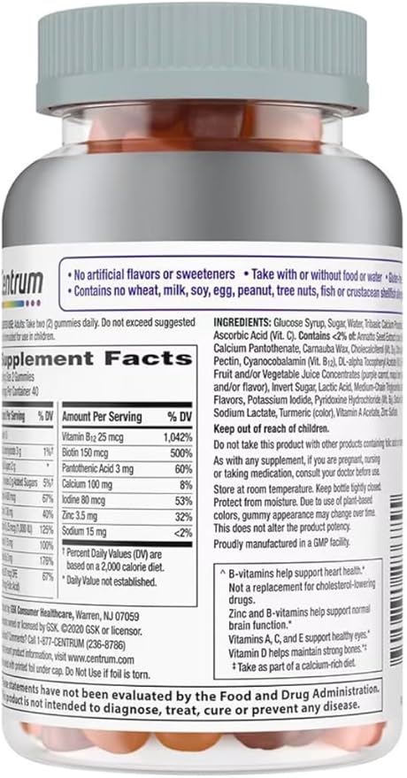 Multigummies Supplements Gummy Vitamins for Women Silver 50 Plus Multivitamin with Vitamin D B6 &amp B12 Vitamins and Supplements Gummies Fruit Flavor 80 Count Gummies (Women 50+ 80ct) (80)