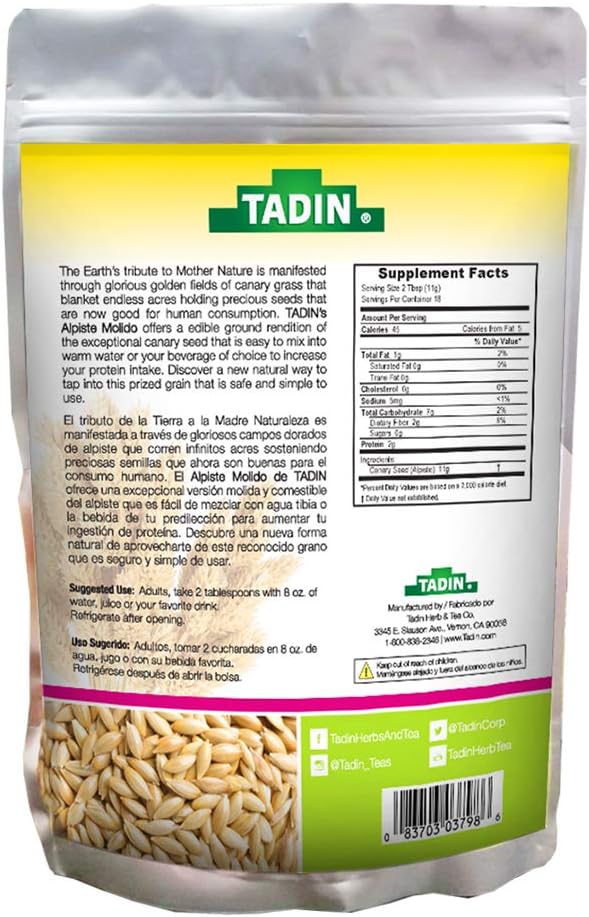 Ground Canary Seed 100% Natural Dietary Supplement for Human Consumption (3 P...
