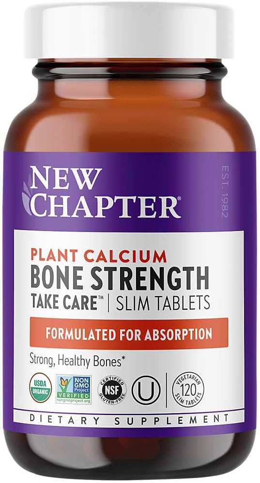 New Chapter Calcium Supplement â€“ Bone Strength Organic Plant Calcium with Vitamin K2 + D3 + Magnesium Vegetarian Gluten Free - 120 count (40 day supply)