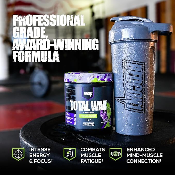 REDCON1 Total War Pre Workout Cali Splash - Fast Acting Caffeinated Preworkout for Men + Women with Beta Alanine - Contains Citrulline Malate for Increased Pump Blood Flow (30 Servings)