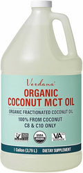 Verdana USDA Certified Organic Coconut MCT Oil –Fractionated Coconut Oil – No Palm Kernel Used – Kosher Food Grade Non-GMO – Great for Keto and Paleo Diets – 1Gallon