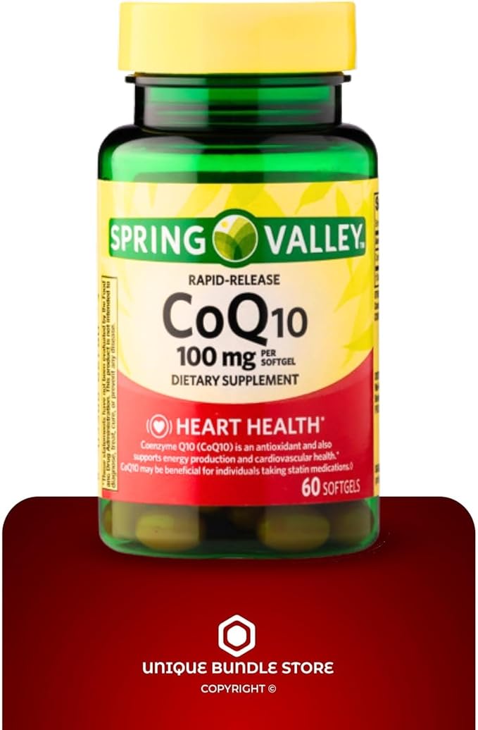 CoQ10 100mg – 60 Rapid Release Softgels Coenzyme Q10 Supplement Co Q10 100mg Capsules Antioxidant for Energy and Cardiovascular Health (Pack of 1)