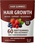 Hair Growth Gummies Daily Hair Nourishment with Biotin Collagen &amp Botanical Extracts Supports Healthy Hair Growth &amp Strength Skin &amp Nail Care Non-GMO 60 Gummies
