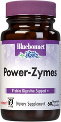 Bluebonnet Nutrition Power-Zymes Protein Digestive Support* Soy-Free Gluten-Free Dairy-Free 60 Vegetable Capsules 60 Servings
