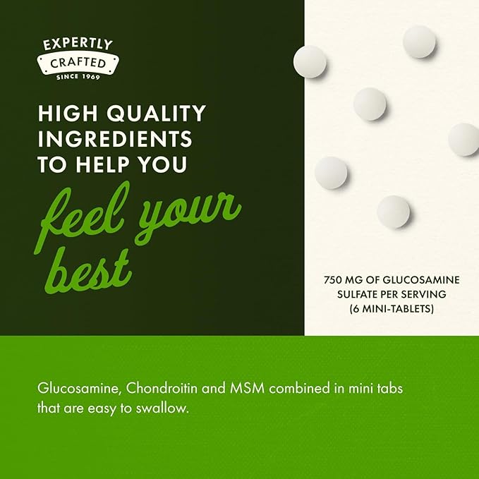 Swanson Glucosamine Chondroitin &amp MSM - Cartilage &amp Joint Health Supplement* - Supports Mobility &amp Flexibility* - Easy-to-Swallow Mini Tablets - Gluten Free &amp Non-GMO - 360 Mini-Table