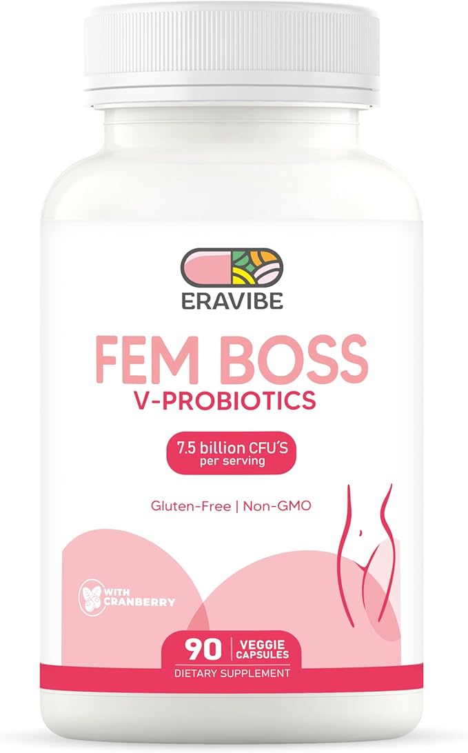 Women's Probiotic with Cranberry - 7.5 B CFUs for Vaginal &amp Gut Microbiome Support - 90 Vegan Capsules Gluten Free