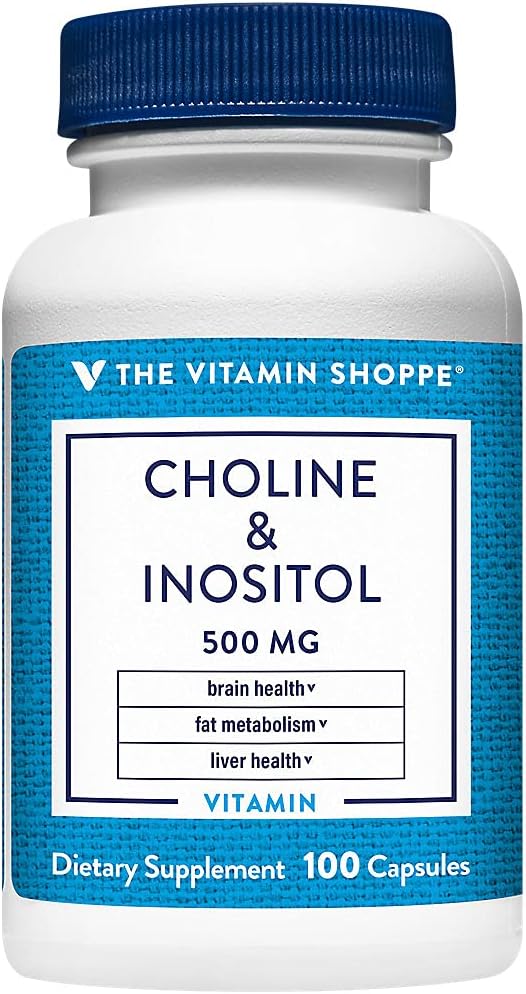 The Vitamin Shoppe Choline Inositol 500MG Once Daily Supplement (100 Capsules)
