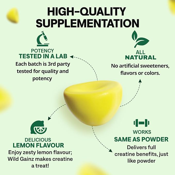 Creatine Monohydrate Gummies Bundle – Strawberry &amp Lemon | 5000mg Sugar-Free Vegan Non-GMO Gluten-Free | Supports Muscle Growth Strength &amp Focus | Made in USA – 270 Total Chews