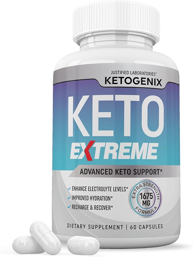Ketogenix Extreme Keto Pills 1675MG New &amp Improved Formula Contains Apple Cider Vinegar Extra Virgin Olive Oil Powder Green Tea Leaf 60 Capsules