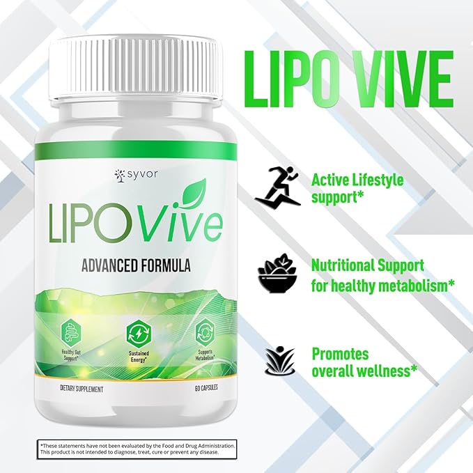 (2 Pack) Lipovive Capsules Official Lipovive Pills with All Natural Ingredients Advanced Formula Lipovivé Health &amp Active Lifestyle Support Pills Max Strength Vitamin for Women &amp Men (120 Ca