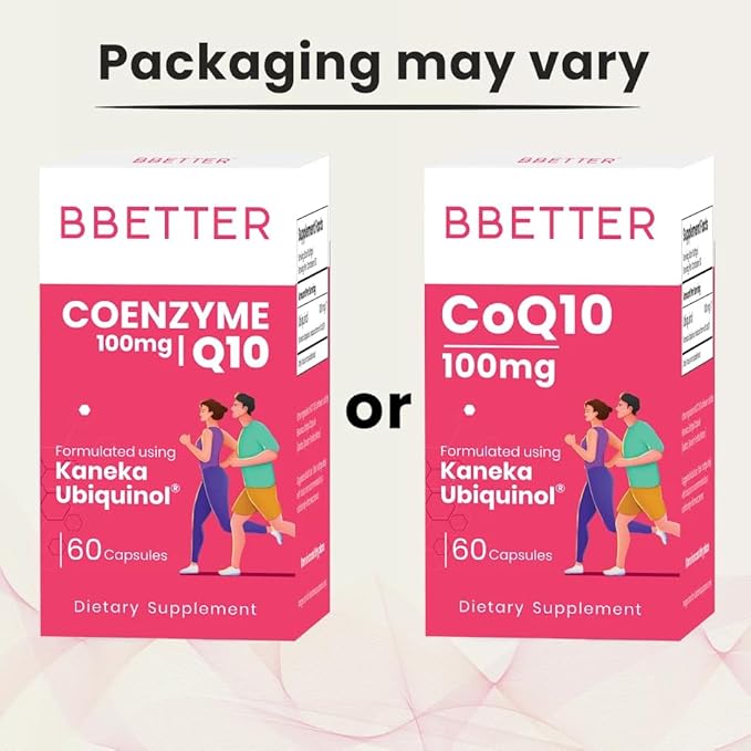 BBETTER CoQ10 100mg Softgels Kaneka Ubiquinol® - Active Form of Coenzyme Q10 Antioxidant for Heart Health Healthy Blood Pressure Levels Beneficial to Statin Users 120 Count
