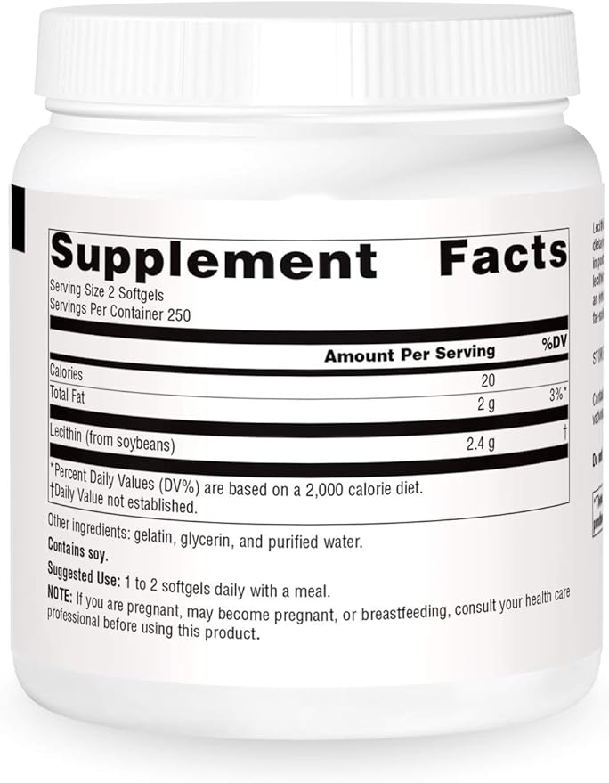 Source Naturals Lecithin 1200 mg A Natural Emulsifier - 500 Softgels