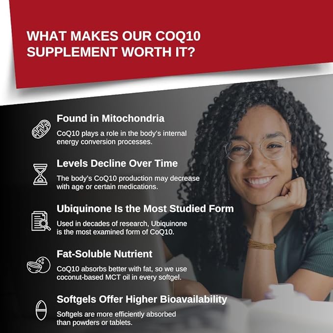 Intelligent Labs CoQ10 Ubiquinone 200mg Softgels | Coenzyme Q10 with MCT Oil for Max Absorption | Soy Sugar Gluten and GMO-Free | 120 Servings | 120 Days Supply